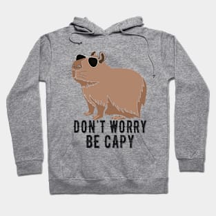 Retro Rodent Funny Capybara Don't Be Worry Be Capy Rodent Hoodie